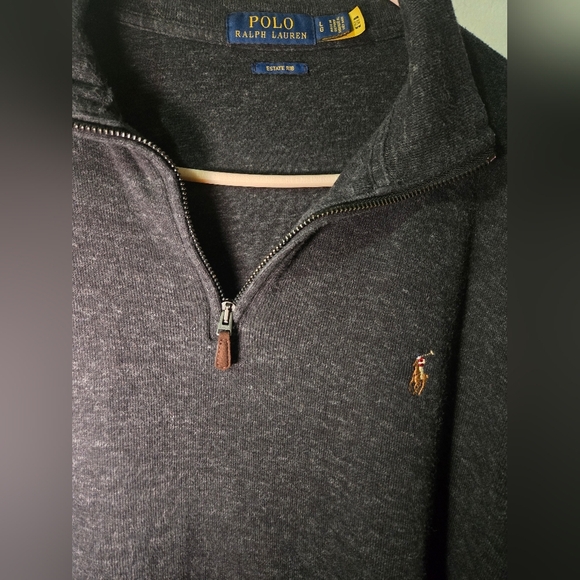 Polo Ralph Lauren 1/4 Zip Pullover Sweatshirt Long Sleeve Men’s Size Large Gray - Picture 3 of 6